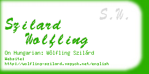 szilard wolfling business card