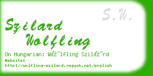 szilard wolfling business card